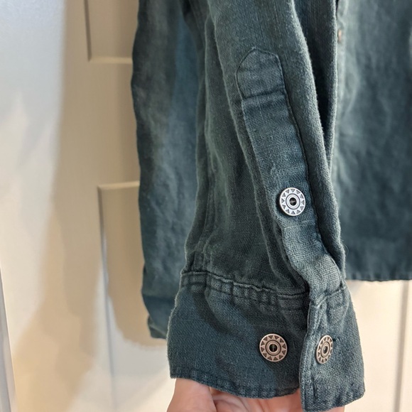 EUC Hunter Green Dash Hemp Santa Cruz Sashmill Button-Down Shirt Size Large - Picture 4 of 7